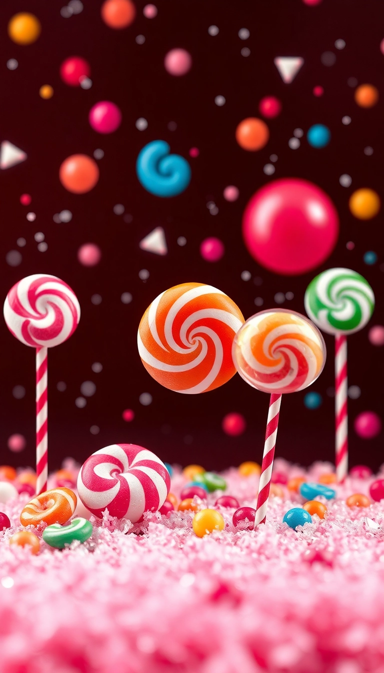 HD iPhone Mixed Candies Close Up Masterful Background